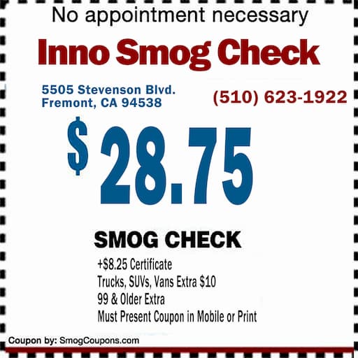 Cheapest Smog Check Coupons in Fremont CA